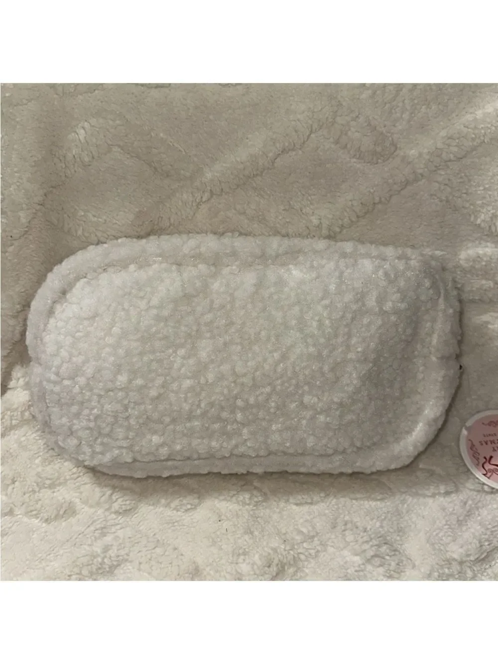 ALTAR’D STATE Cream Tan MAKE UP Graphic Zip Top Sherpa Make up Cosmetic Bag
